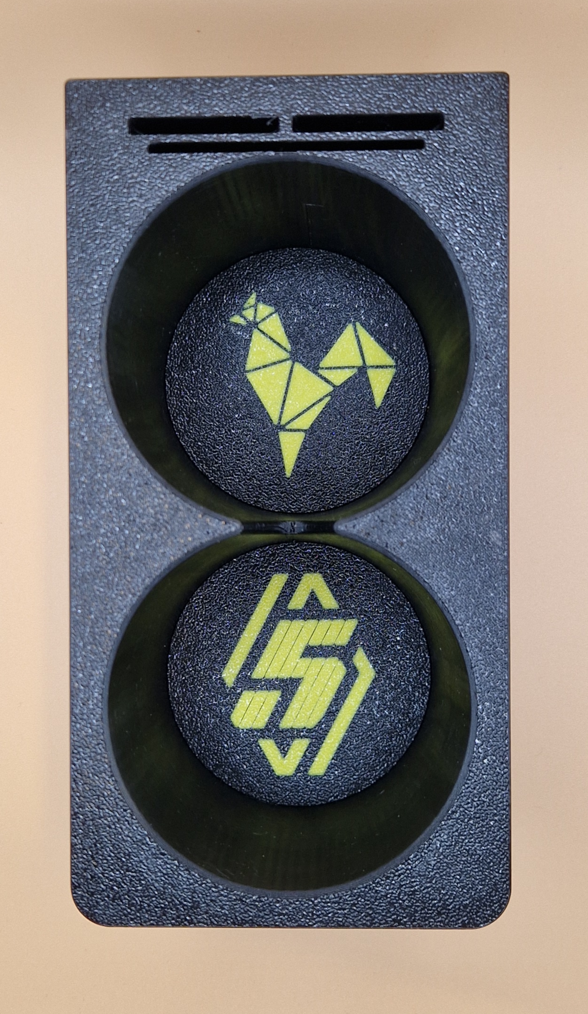 Renault 4 and 5 interior cup holder with removable logo options